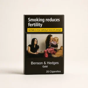 Benson & Hedges Gold Cigarettes cigarette pack on a warm-white studio background