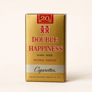 Double Happiness Soft Cigarettes cigarette pack on a warm-white studio background