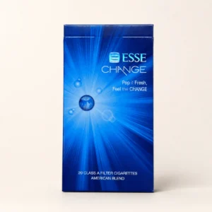 ESSE Change Mint Ice Blast 4mg Cigarettes cigarette pack on a warm-white studio background