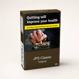 JPS Classic Original Cigarettes cigarette pack on a warm-white studio background