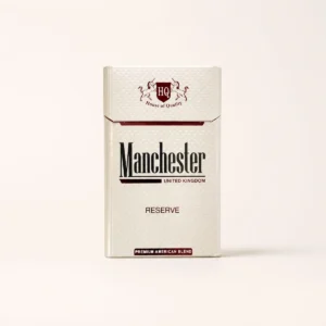 Manchester Reserve Cigarettes cigarette pack on a warm-white studio background