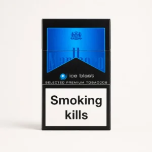 Marlboro Ice Blast Cigarettes cigarette pack on a warm-white studio background