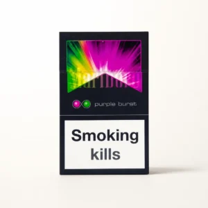 Marlboro Purple Burst Cigarettes cigarette pack on a warm-white studio background
