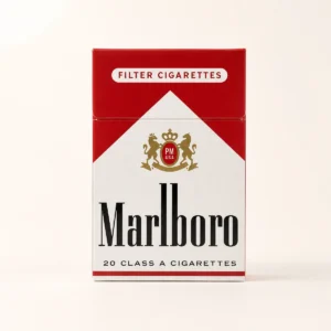 Marlboro Red Cigarettes cigarette pack on a warm-white studio background
